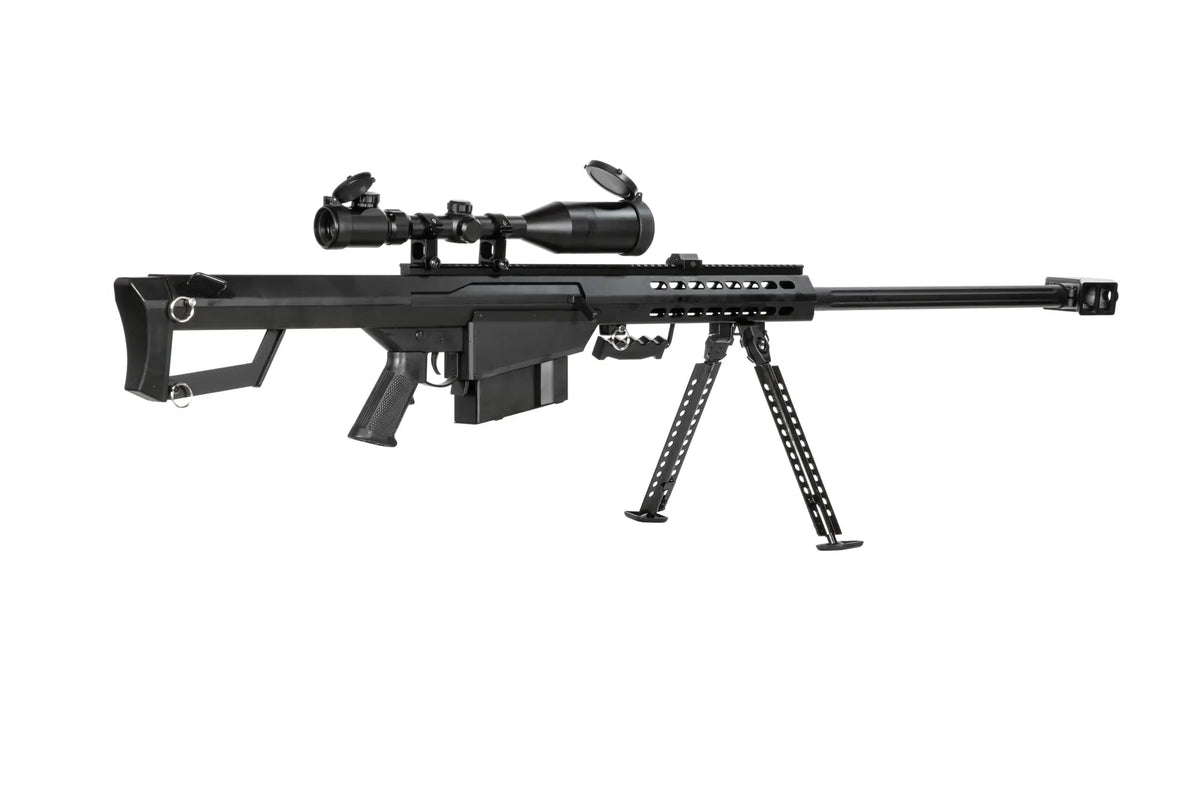Rifle replica barret® M82 Selector Rifle with scope and bipod - black