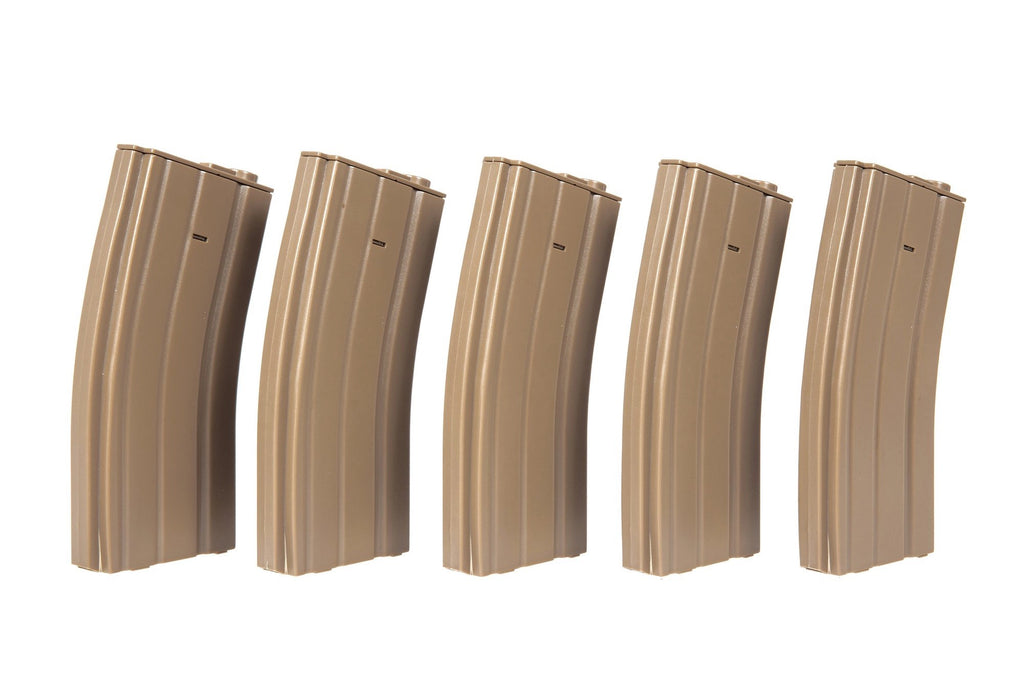 5pcs set - 30rd real-cap magazine for M4/M16 - tan