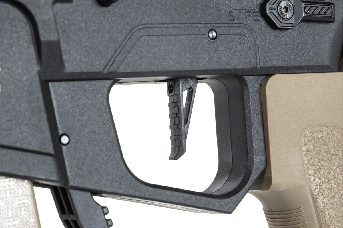 airsoft Specna Arms SA-FX02 FLEX™ HAL ETU Half-Tan submachine gun with orange discharge device