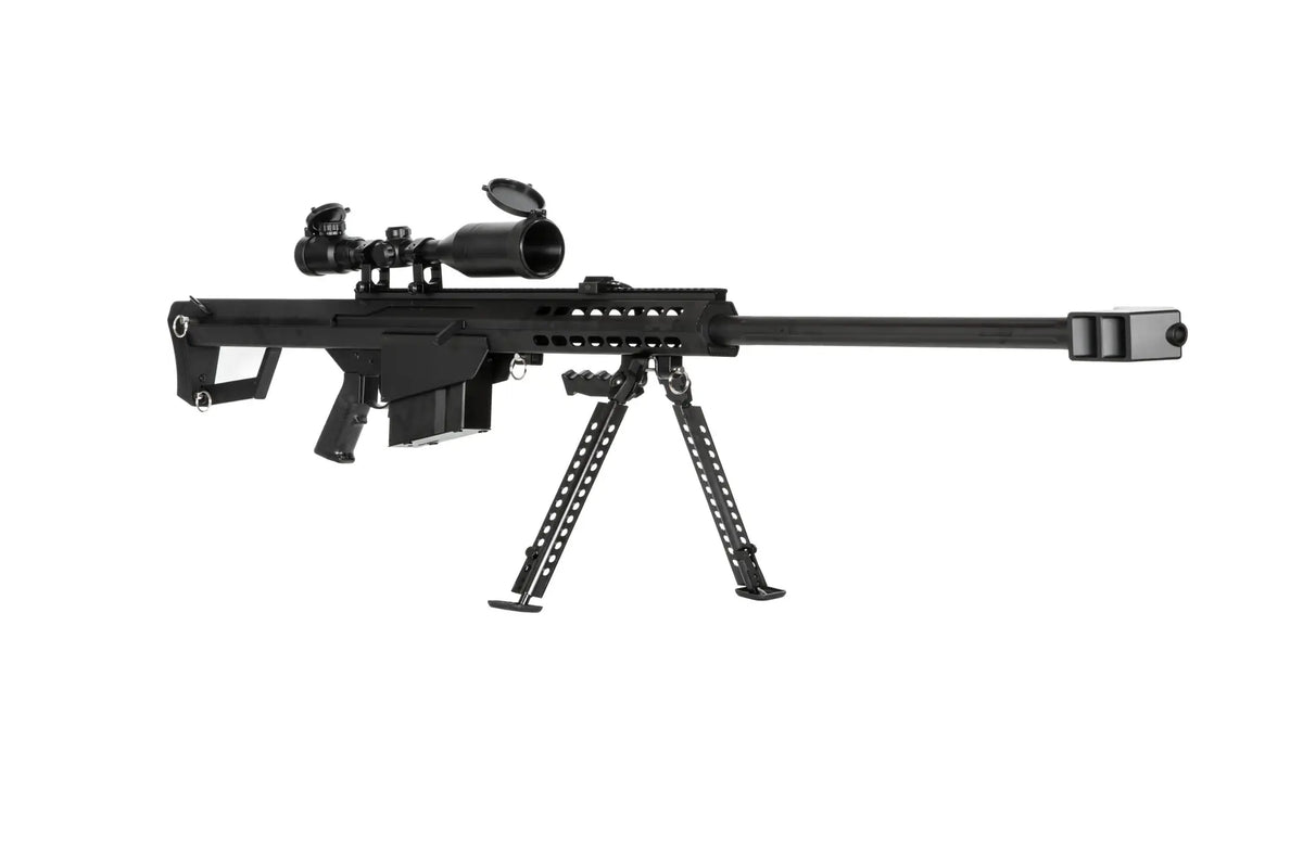 Rifle replica barret® M82 Selector Rifle with scope and bipod - black