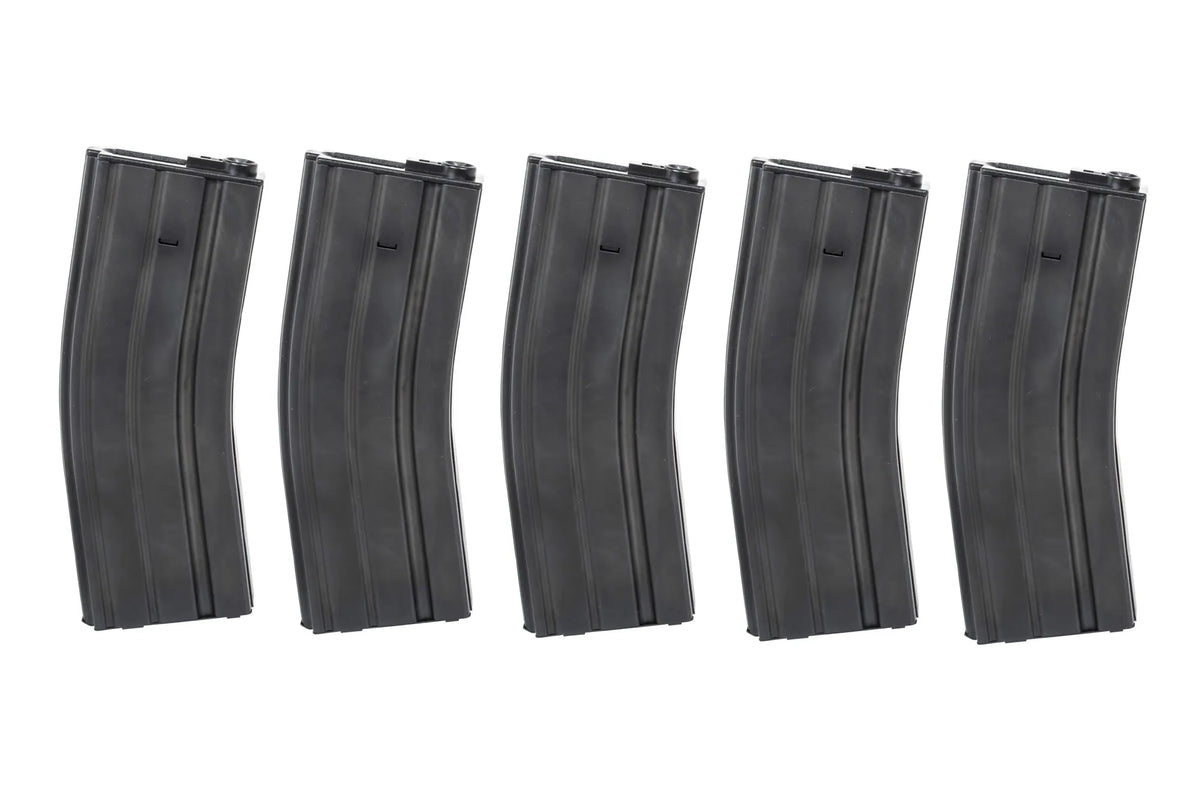 Hi-Cap 350-ball Arcturus EMM M4/M16 Metal Wheel (QPQ) 5 Magazine Set Black