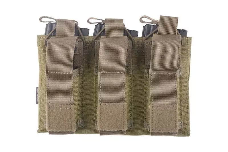 Triple Open Top Pouch for M4/M16 + Pistol Magazines - khaki