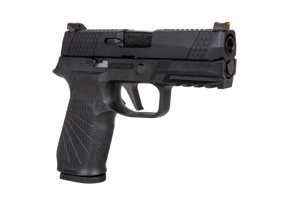 WE F18 Compact Green Gas Pistol replica Black