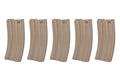 Set of 5 Mid-Cap SRC magazines for AR/M4 for 140 pellets Tan + speedloader