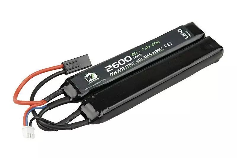 LiPo battery 2600mAh 7.4V 20C - bipartite