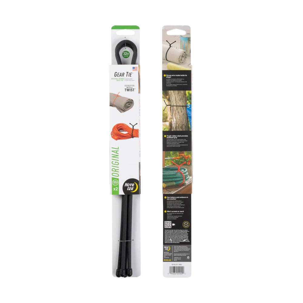 Nite Ize - Gear Tie 32" Original Twist Tie - Two-Pack - Black - GT32-01-2R3