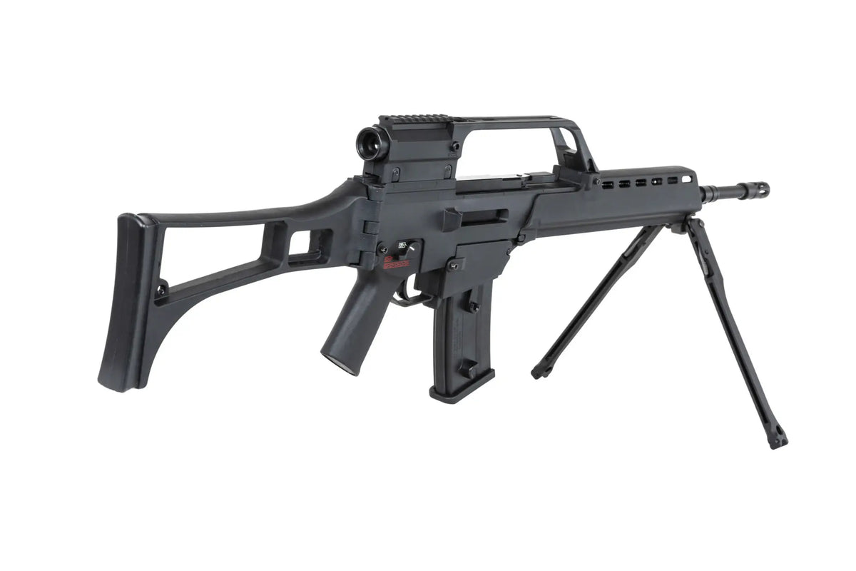 SRC DUAL POWER SR36E GB-301 airsoft carbine with bipod and scope Black