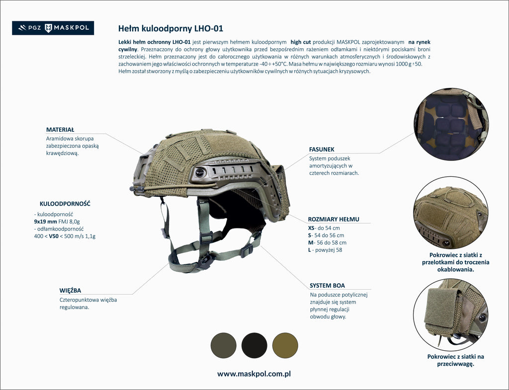 Ballistic helmet LHO-01 - Olive