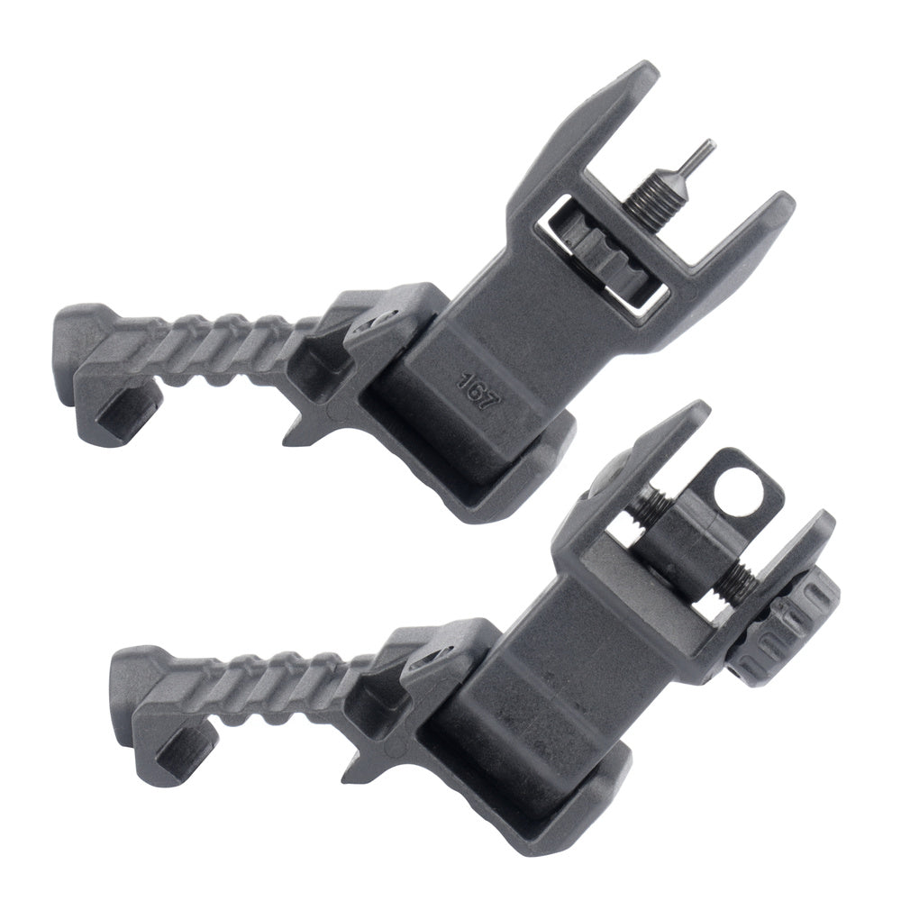 DLG Tactical - Folding Offset Sights High Profile - Black - DLG-185