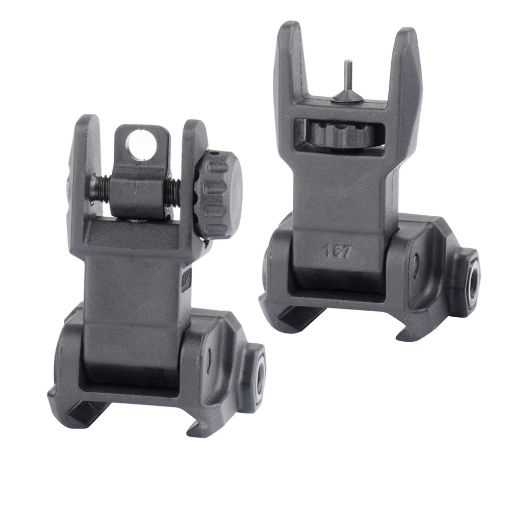 DLG Tactical - Folding Sights High Profile Sight Set - Black - DLG-167