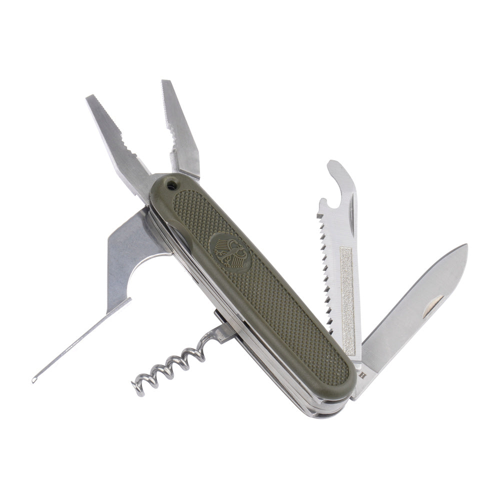 MFH - Multi-Purpose Pocket Knife Taschenmesser BW Style - 7 functions - Green - 4043