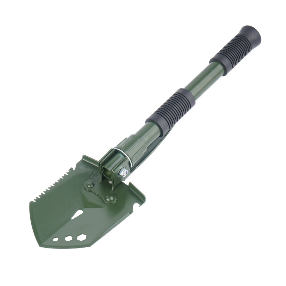 Mil-Tec - Foldable E-Tool Multifunction with Pickaxe and Pouch - Carbon Steel - Green OD - 15525301