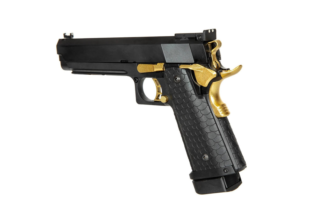 Double Bell Hi-Capa 795 GBB Pistol - Black and Gold