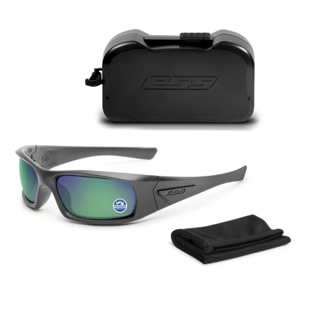 ESS - Ballistic Sunglasses 5B Polarized - Matte Carbon - Mirrored Green - EE9006-24