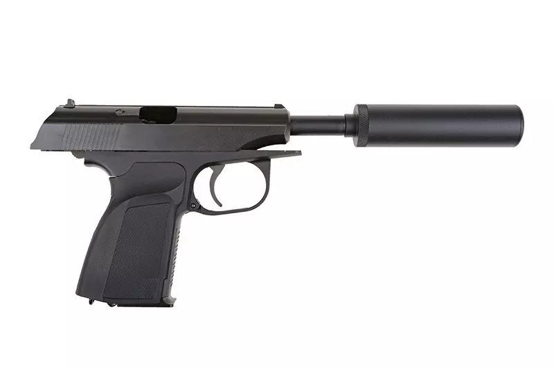 MK Pistol Replica with a Silencer - black