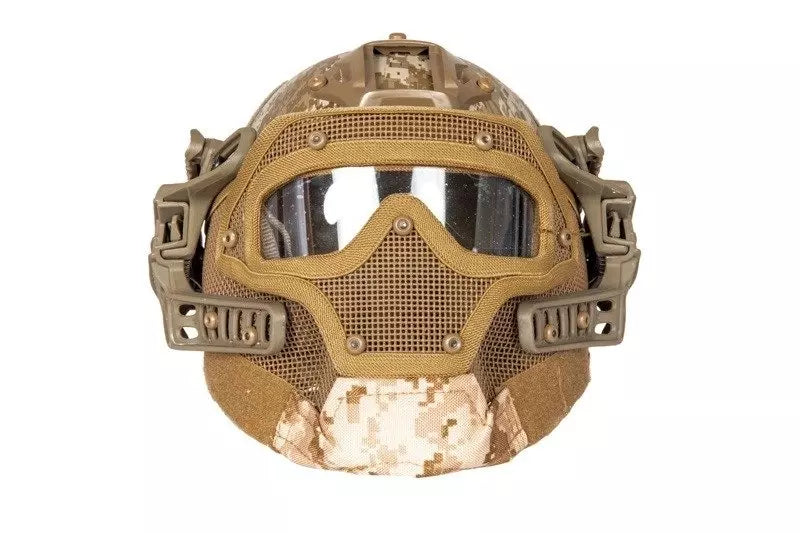 FAST PJ G4 System replica helmet with face shield - Desert