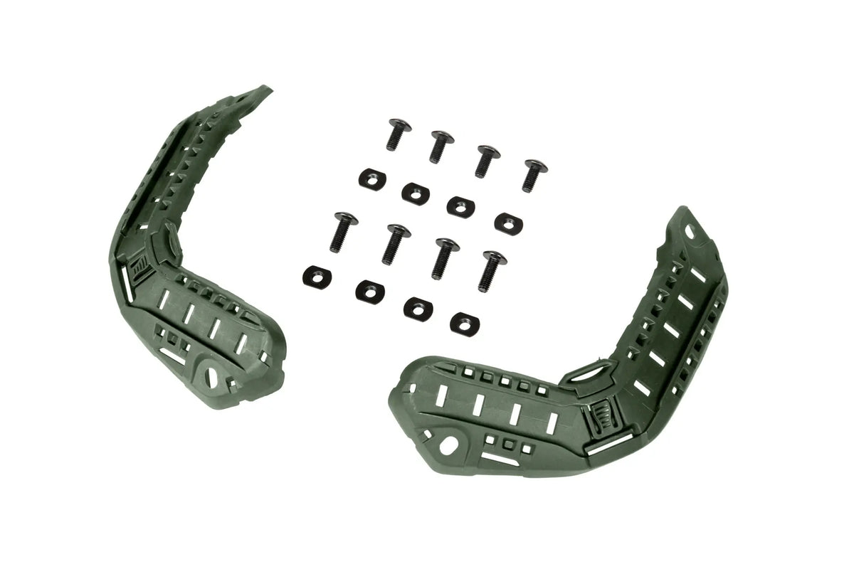 Set of Mounting Rails for Super High Cut Helmets - Olive