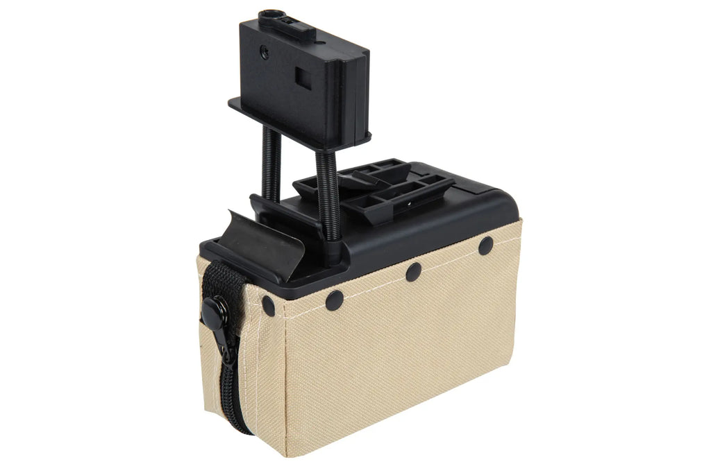 A&amp;K electric box magazine for 2000 BBs for M249 Tan replicas