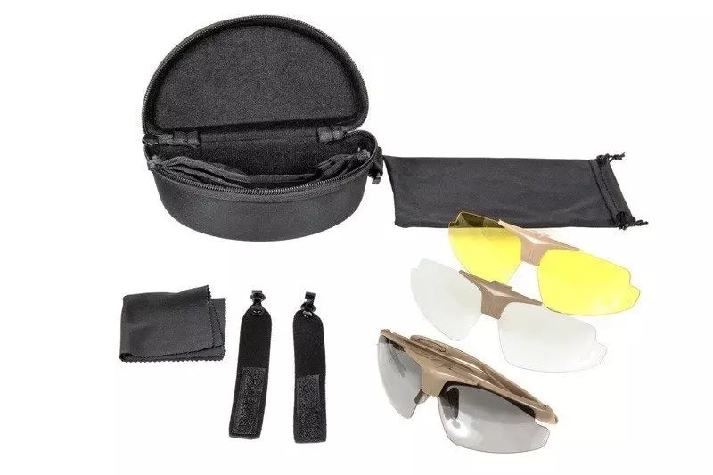 Tactical glasses - kit - tan
