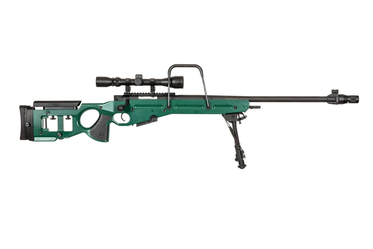 SV-98 CORE™ sniper rifle replica with bipod, scope and sound suppressor - russian green