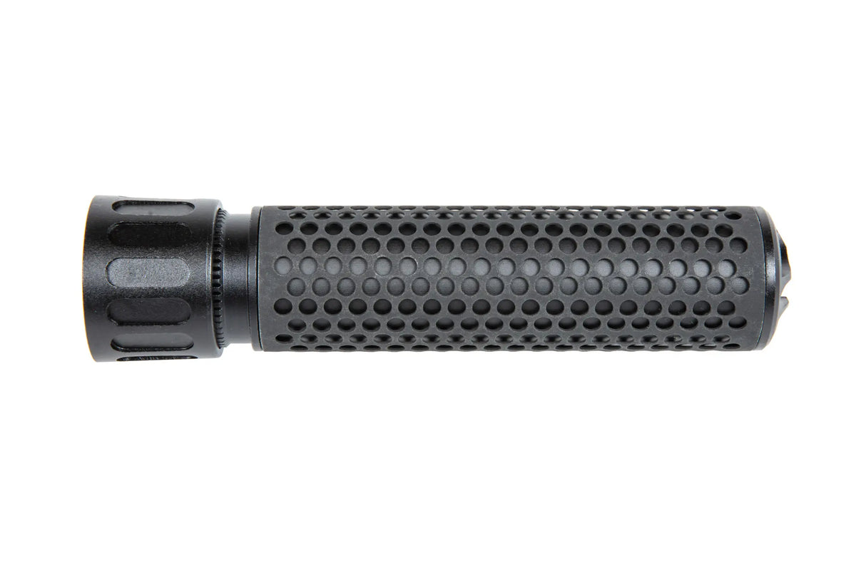 Set replica sound suppressor HY-201 type QD along with the replica flame suppressor M139 QDC Cyma Black