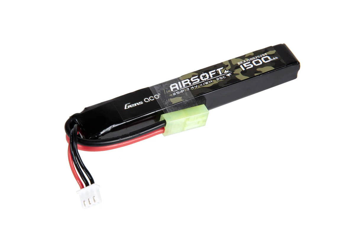 Li-Po Gens Ace 25C 1500mAh 2S1P 7.4V Tamiya battery