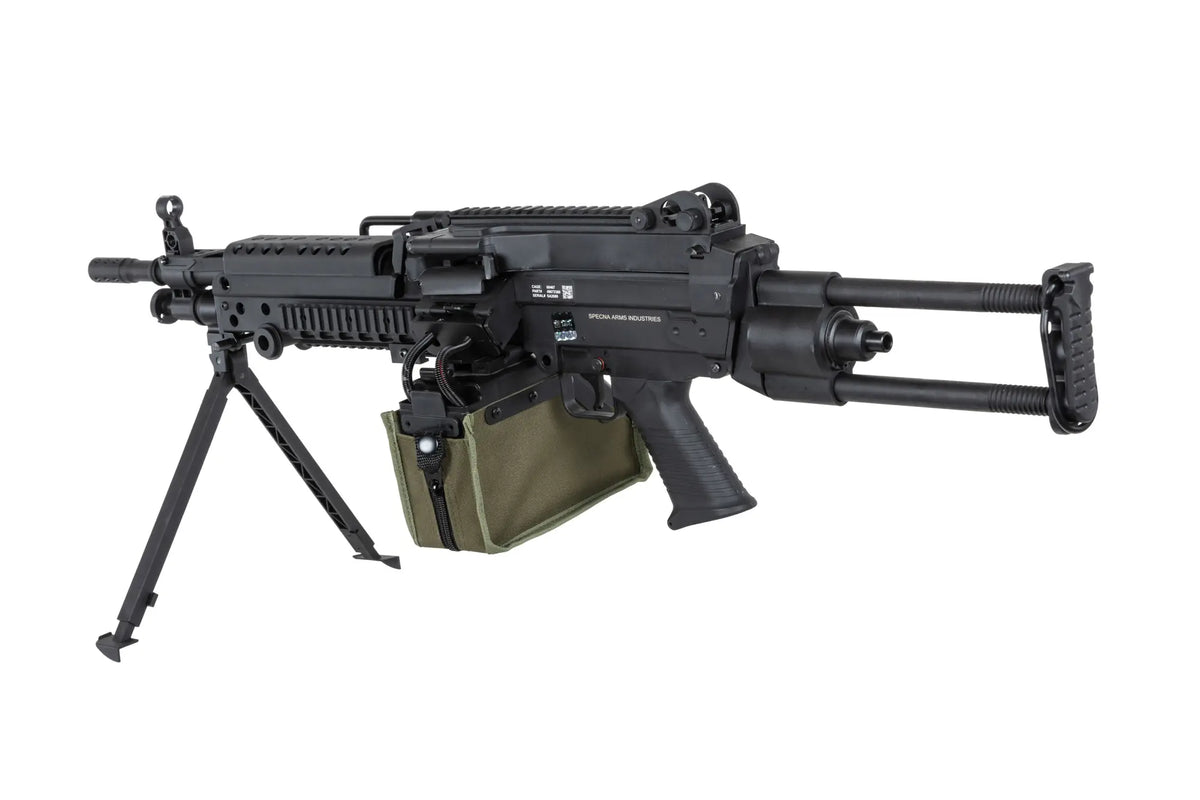 airsoft Specna Arms SA-F249 PARA FLEX GAT X-ASR machine gun Black (OUTLET)