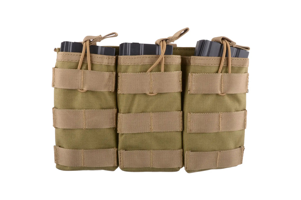 Triple Open I Pouch for AK/M4/G36 Magazines - Tan