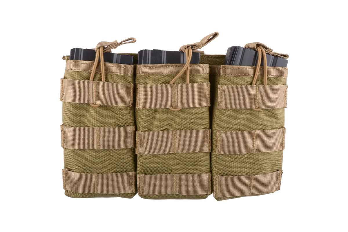 Triple Open I Pouch for AK/M4/G36 Magazines - Tan