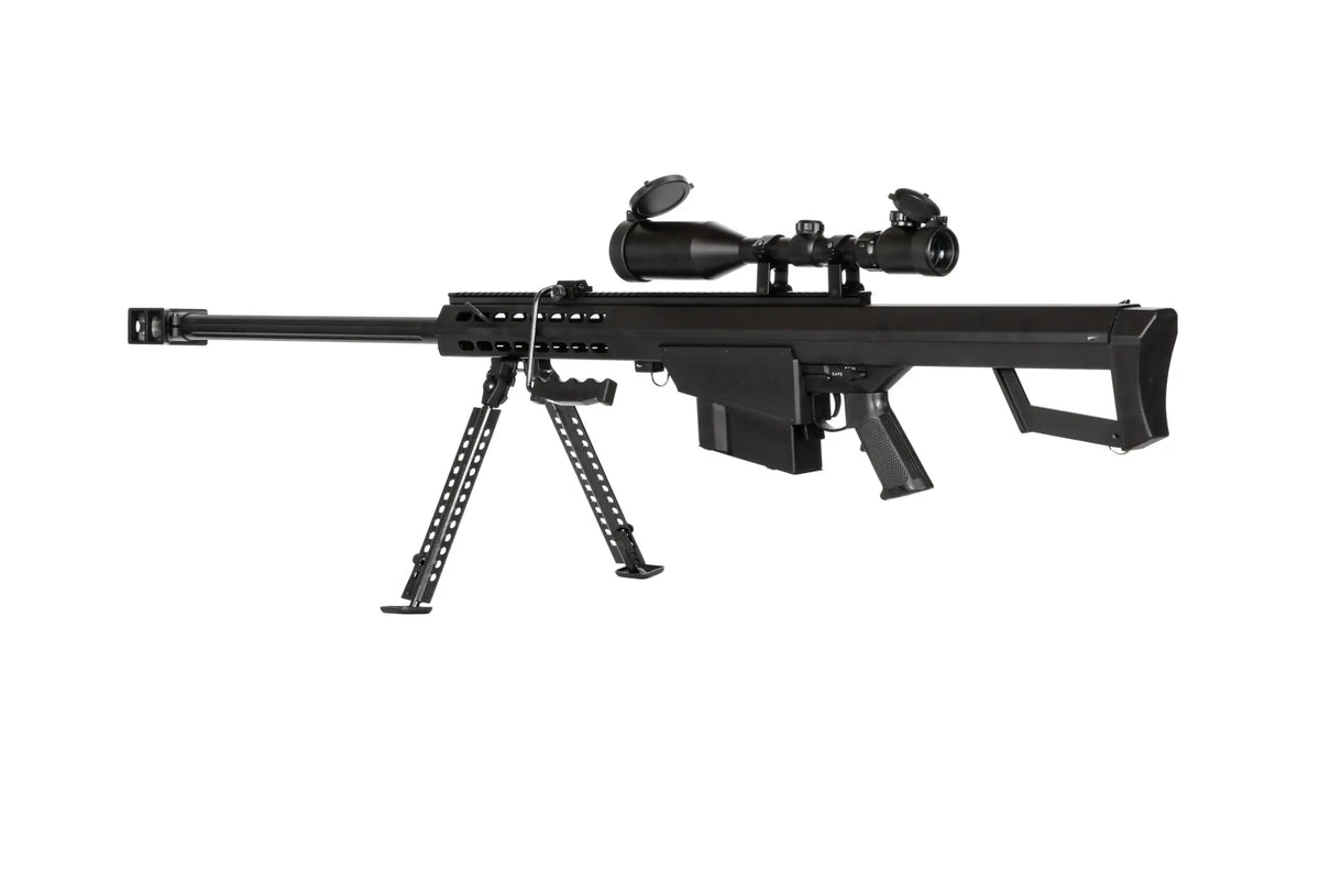 Rifle replica barret® M82 Selector Rifle with scope and bipod - black