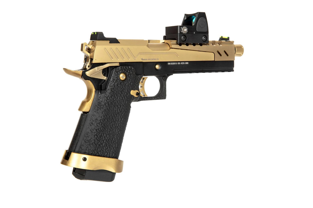 Hi-Capa 5.1 Split Side Pistol Replica - Black / Gold (with BDS Sight)
