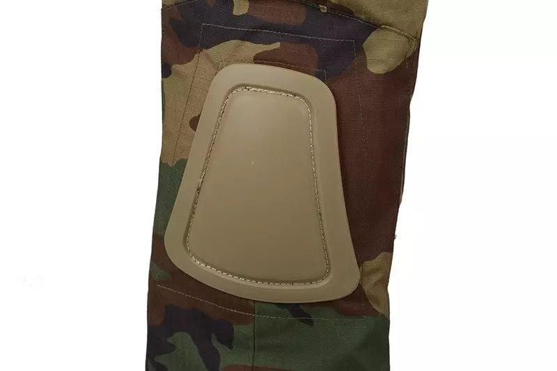 Combat Uniform Pants with knee pads - woodland