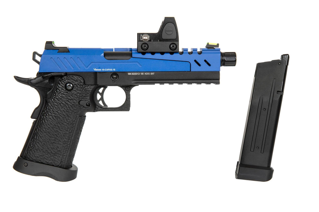 Hi-Capa 5.1 Split Side Pistol Replica - Blue / Black (with BDS Sight)