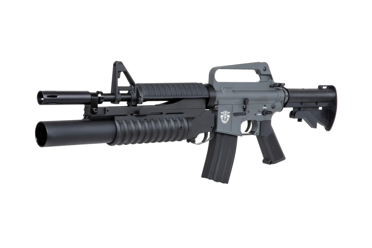 E&C EC-704 Kestrel™ ETU ASG carbine with grenade launcher Grey