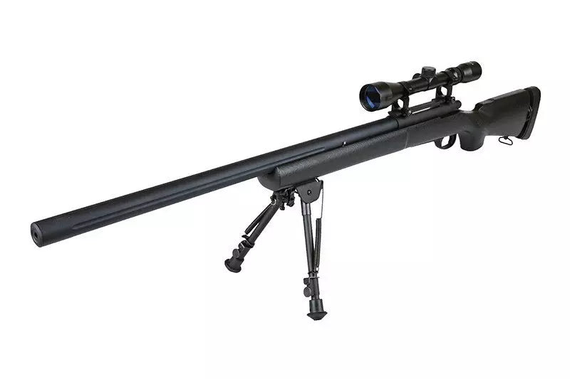 SW-04J Army Sniper Rifle Replica with scope and bipod (Upgraded) - black