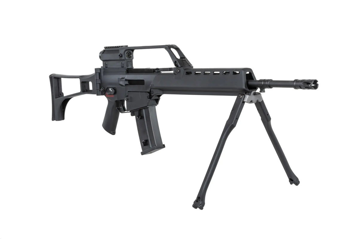 SRC DUAL POWER SR36K COB-301 airsoft carbine with bipod and scope Black