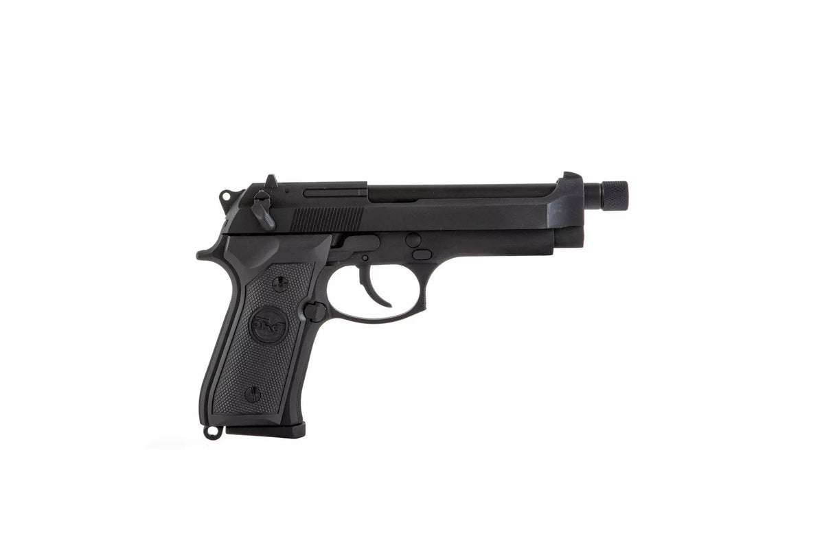 SR92 pistol replica with silencer - black