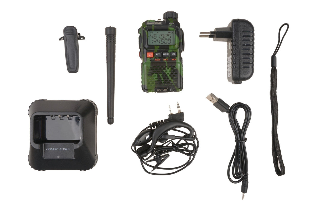 Manual Dual Band Baofeng UV-3R+ Radio - (VHF/UHF) 2W - Camo