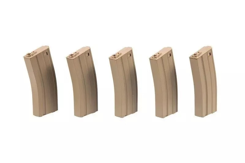 5pcs set - 100rd mid-cap magazine for M4/M16 - tan