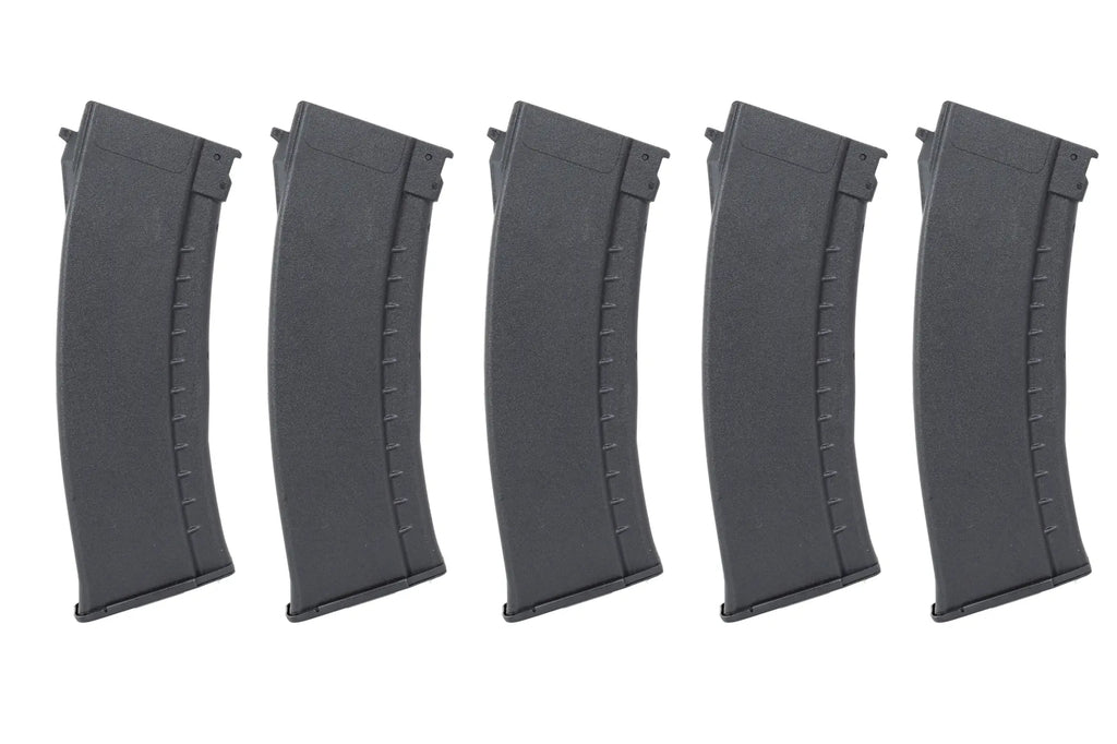 Set of 5 Mid-Cap 135/30 ball magazines Arcturus EMM AK74 "Bakelite" Variable-Cap for AK replicas Black