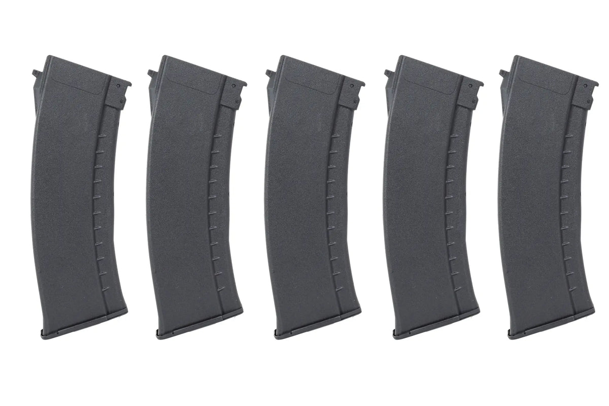 Set of 5 Mid-Cap 135/30 ball magazines Arcturus EMM AK74 "Bakelite" Variable-Cap for AK replicas Black