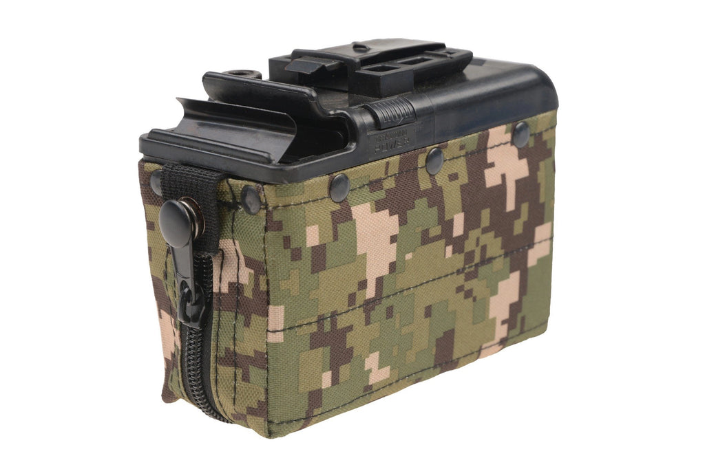Box magazine 1200 balls for replica type M249 - digital woodland