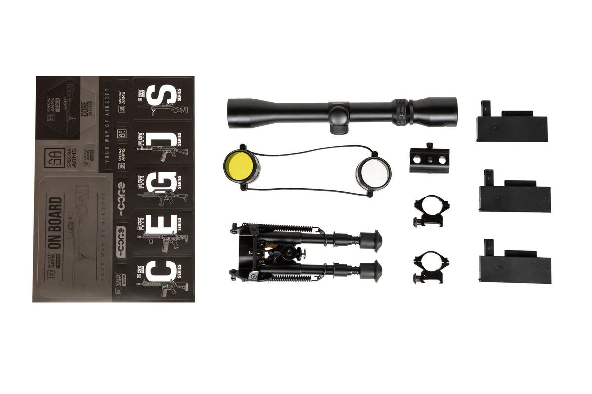SA-S02 CORE™ High Velocity Sniper Rifle Replica with Scope and Bipod - Black