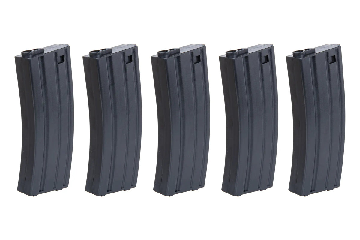 Set of 5 Mid-Cap SRC magazines for AR/M4 for 140 rounds Black + speedloader