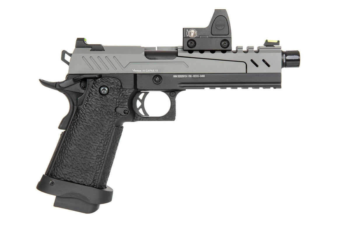 Hi-Capa 5.1 Split Side Pistol Replica - Grey / Black (with BDS Sight)