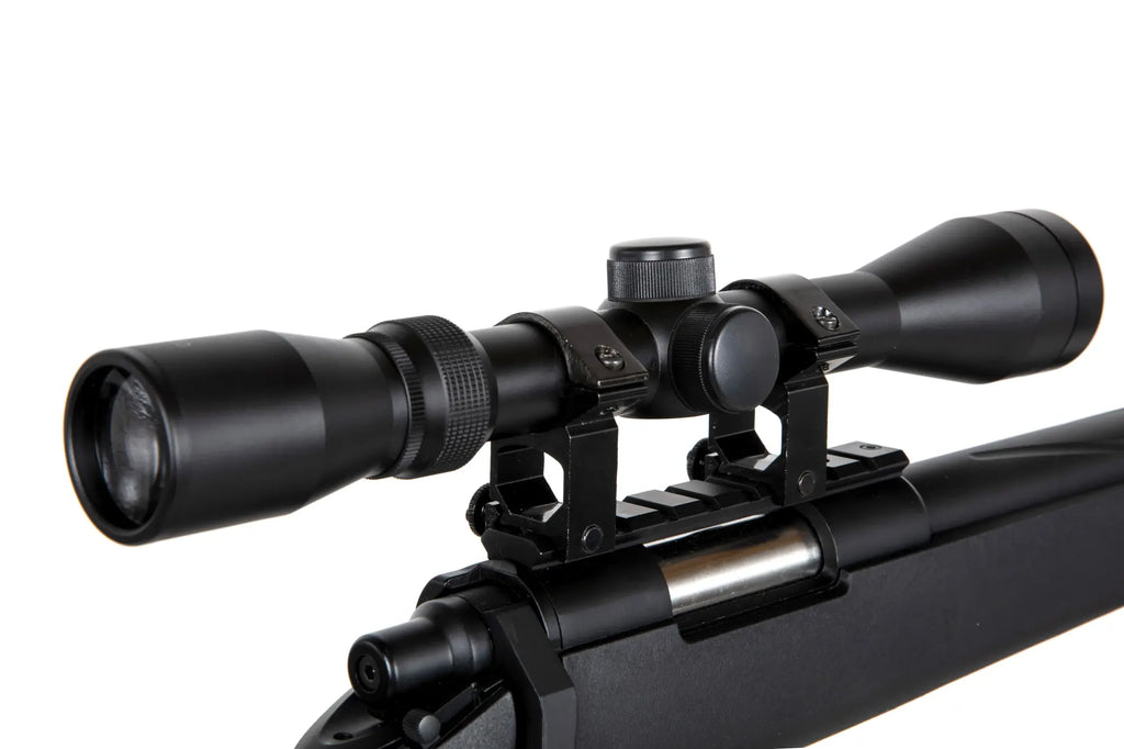 Specna Arms SA-S12 sniper airsoft rifle with scope and bipod Black