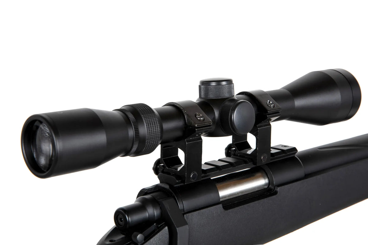 Specna Arms SA-S12 sniper airsoft rifle with scope and bipod Black