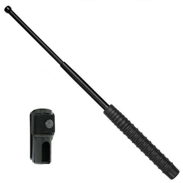 ESP - Telescopic Baton with Holster - 16" - Non-slip Handle - Friction Loc - Black - ExB-16N BLK BH-02