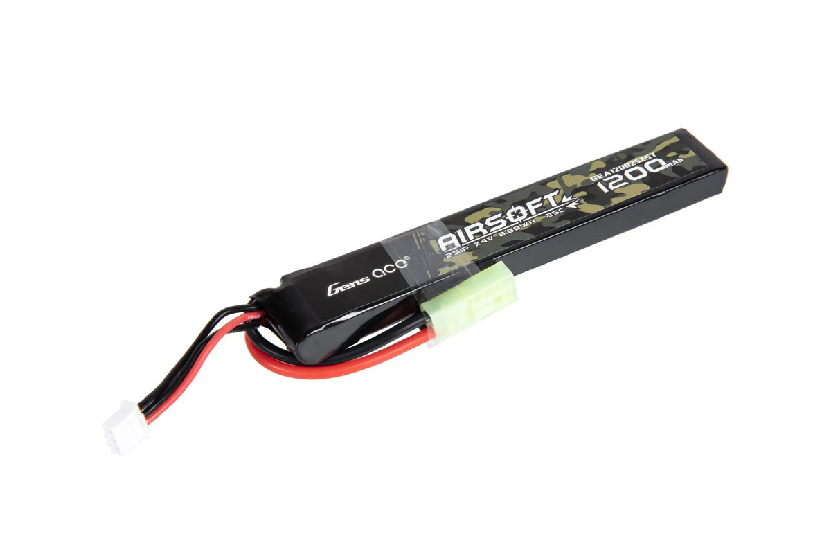 Li-Po Gens Ace 25C 1200mAh 2S1P 7.4V Tamiya battery