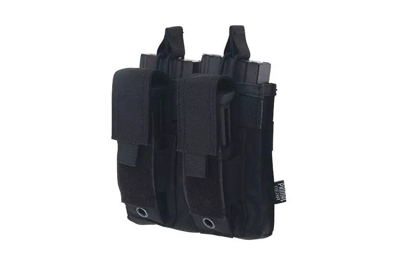 Double Open Top 2+2 Pouch - Black